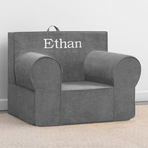 Dark Grey (1225) 88-Personalized XL Cozee Foam Chair for Kids - Our Largest Chair