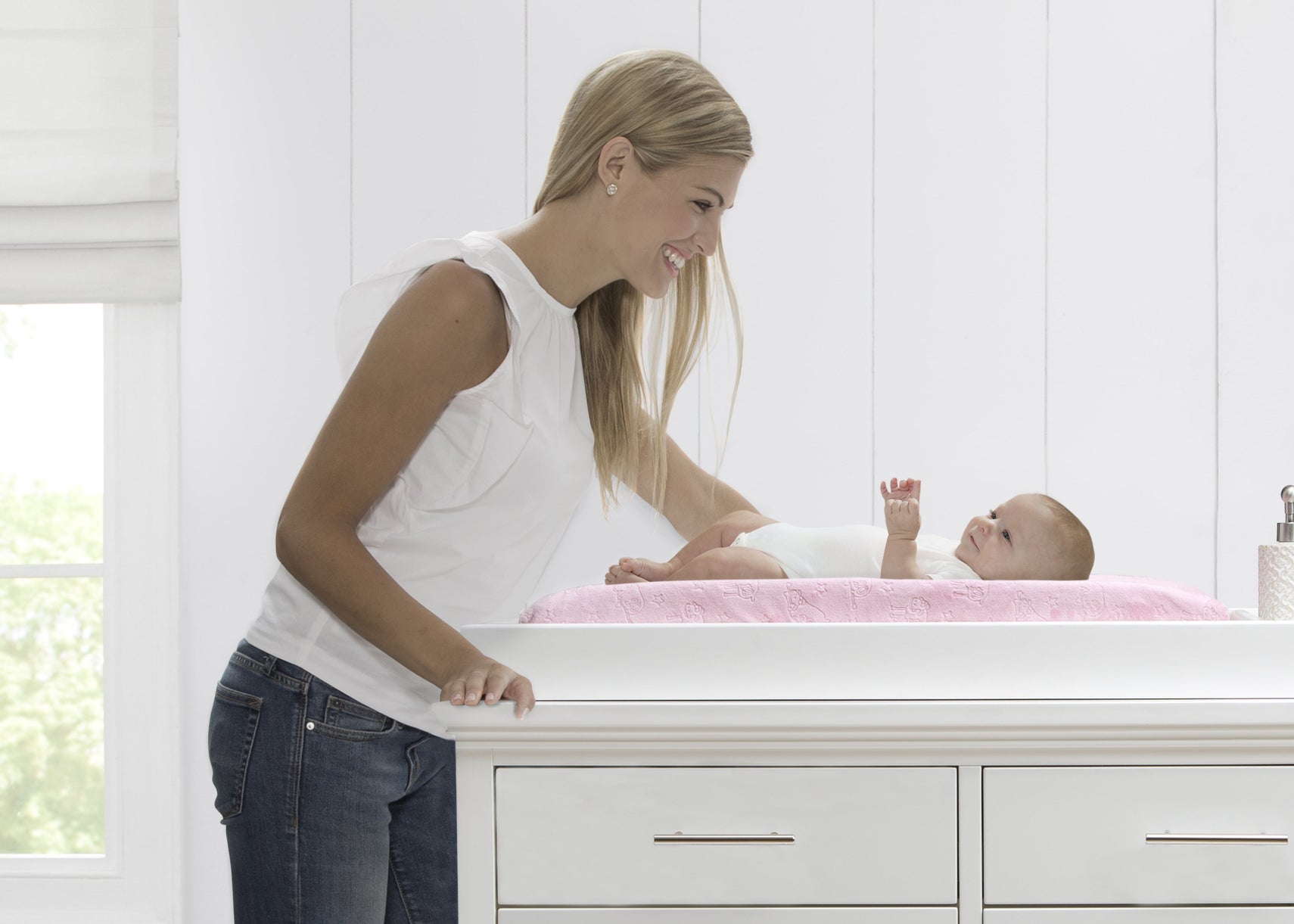 Perfect Sleeper Contoured Changing Pad with Plush Cover Pink (5059)