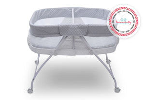 Little Folks by Delta Children Aqua Geo (2040) Twin EZ Fold Ultra Compact Double Bassinet 2