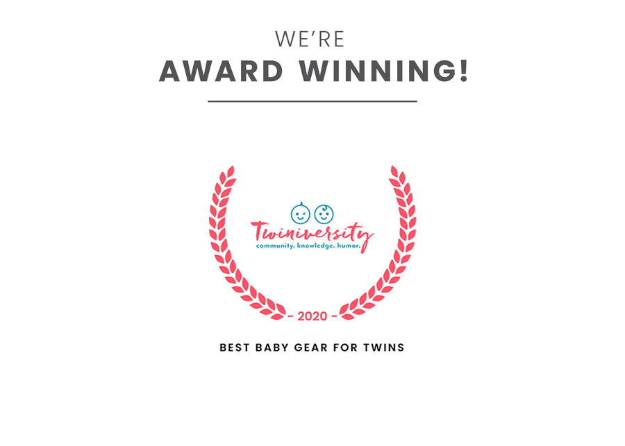 Little Folks by Delta Children Aqua Geo (2040) Twin EZ Fold Ultra Compact Double Bassinet Badge 7-Twin EZ Fold Ultra Compact Double Bassinet