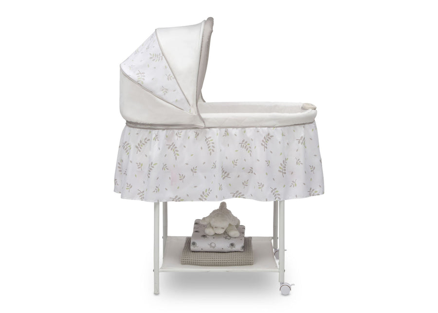 Little Folks Willow (2162) Silent Auto Gliding Bassinet by Delta Children, Side Silo View 4-Silent Auto Gliding Bassinet