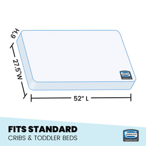 Beautyrest Silver Slumber Nights Crib and Toddler Mattress, Dimensions View 3