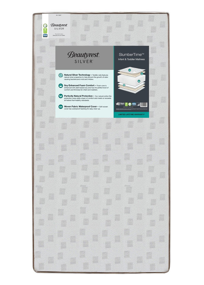 Beautyrest Silver Slumbertime Crib and Toddler Mattress 2-Beautyrest Silver Slumbertime Crib and Toddler Mattress