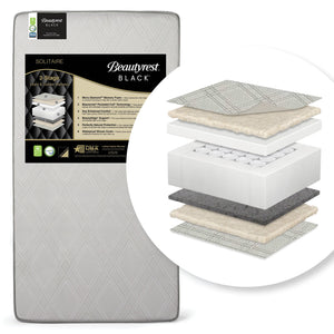 Beautyrest Black Solitaire 2-Stage Crib and Toddler Mattress, Cutout View 23-Beautyrest Black Solitaire 2-Stage Crib and Toddler Mattress