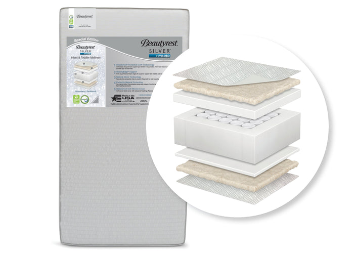Beautyrest Silver Special Edition Hybrid Crib and Toddler Mattress, Main View 2-Beautyrest Silver Special Edition Hybrid Crib and Toddler Mattress