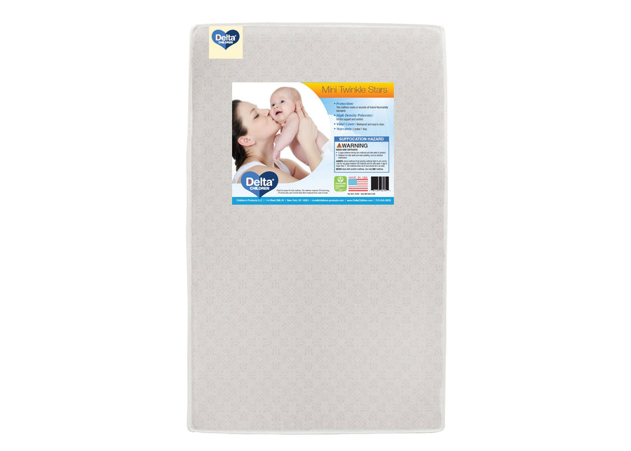 Delta Children Twinkle Stars 3-inch Mini/Portable Crib Mattress, Main View No Color (NO) 2-Twinkle Stars 3-inch Mini/Portable Crib Mattress