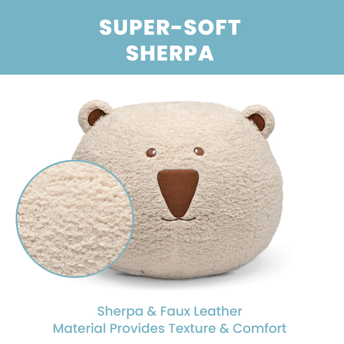 Cream Sherpa with Brown Leather (5047)
