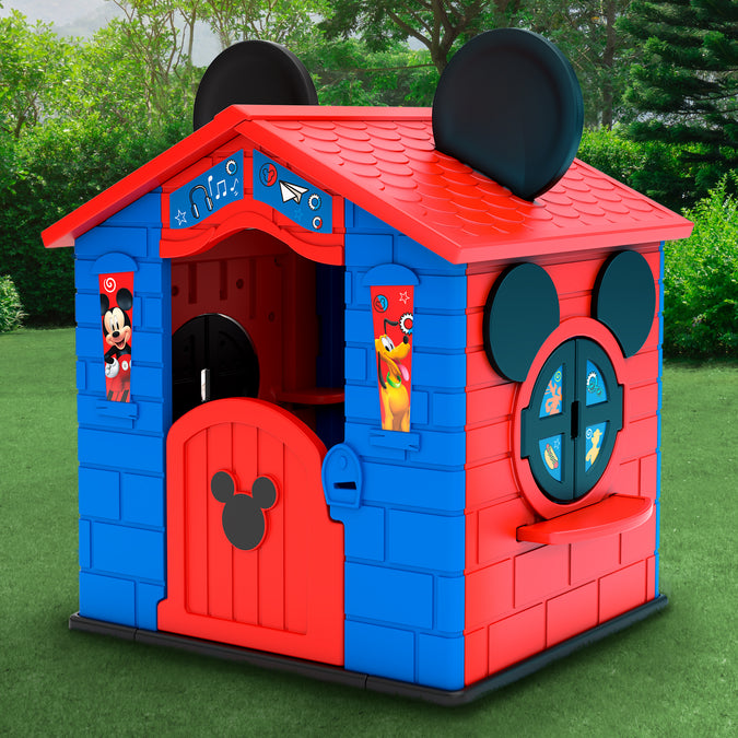 Mickey Hot Dog (1054) 6-Mickey Mouse Plastic Indoor/Outdoor Playhouse with Easy Assembly