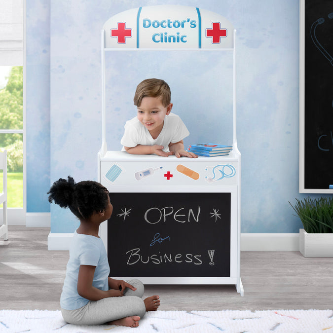Assorted (999) 12-Reversible 4-in-1 Pretend Play Center with Chalkboard & Storage