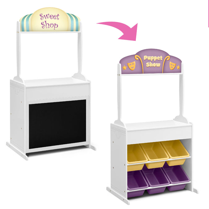 Assorted (999) 3-Reversible 4-in-1 Pretend Play Center with Chalkboard & Storage