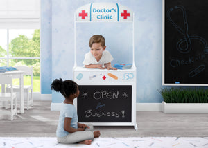 Assorted (999) 2-Reversible 4-in-1 Pretend Play Center with Chalkboard & Storage