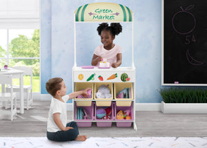 Assorted (999) 0-Reversible 4-in-1 Pretend Play Center with Chalkboard & Storage