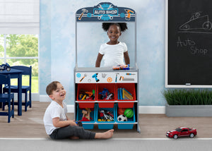 Assorted (999) 2-Reversible 4-in-1 Pretend Play Center with Chalkboard & Storage