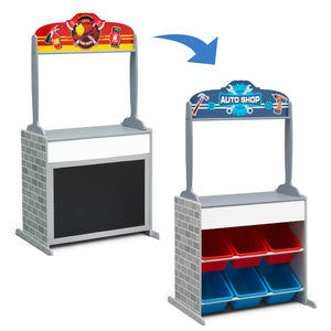 Assorted (999) 3-Reversible 4-in-1 Pretend Play Center with Chalkboard & Storage