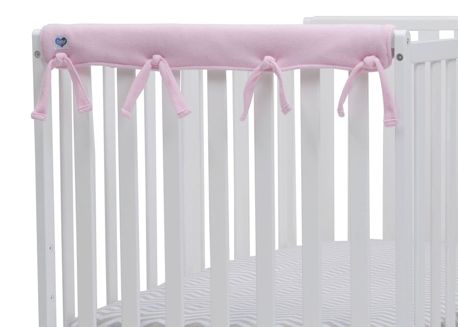 Pink (654) 2-Waterproof Fleece Crib Rail Covers/Protectors for Short Side Rails, 2 Pack