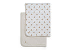 Tan Teddy Bears & Stripes (2407) 2-babyGap Reversible 100% Organic Cotton Blankets - 2 Pack