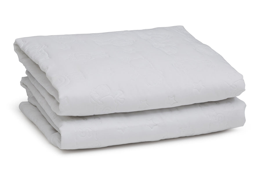 Sertapedic Crib Mattress Liner Pads (Pack of 2) Folded View 3-Crib Mattress Liner Pads (Pack of 2)| Extra Protection for Baby’s Crib with Nanotex Technology| 100% Waterproof (White)