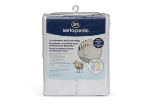 Sertapedic Crib Mattress Liner Pads (Pack of 2) Packaged View 2-Crib Mattress Liner Pads (Pack of 2)| Extra Protection for Baby’s Crib with Nanotex Technology| 100% Waterproof (White)