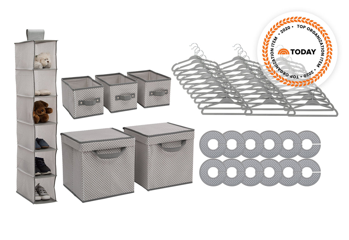 SS2055 063 48 Piece Nursery Storage Set Grey silo 98