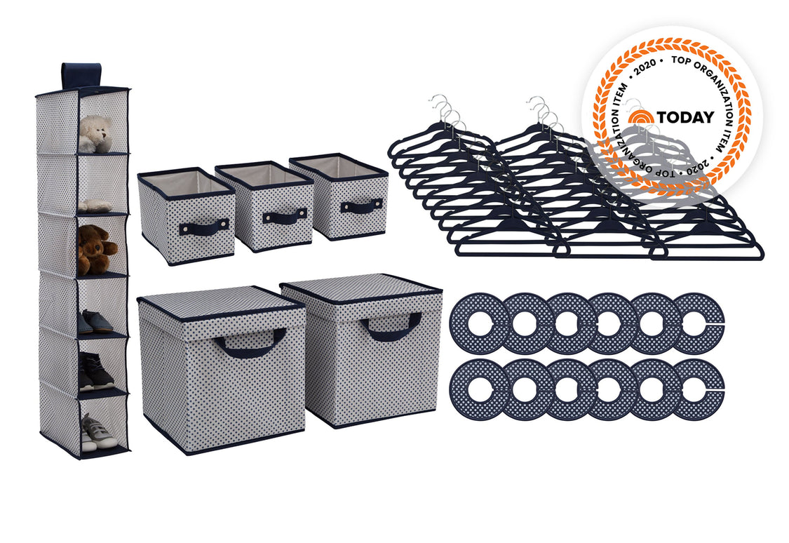 SS2055 417 48 Piece Nursery Storage Set Navy silo 98