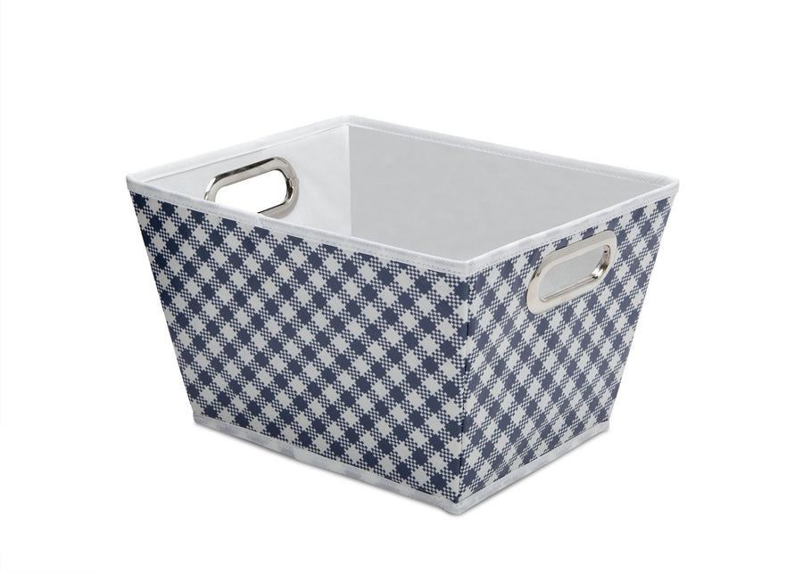 Gingham Navy (404) Deluxe Water-Resistant Rectangle Tapered Tote c2c 2-Deluxe Water-Resistant Rectangle Tapered Tote