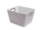 Gingham Pink (689) Deluxe Water-Resistant Rectangle Tapered Tote e2e 1-Deluxe Water-Resistant Rectangle Tapered Tote