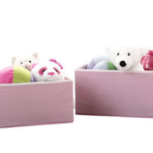 2 Piece Foldable Storage Bin Basket Box (Light Pink with White 15-2 Piece Foldable Storage Bin Basket Box (Light Pink with White)