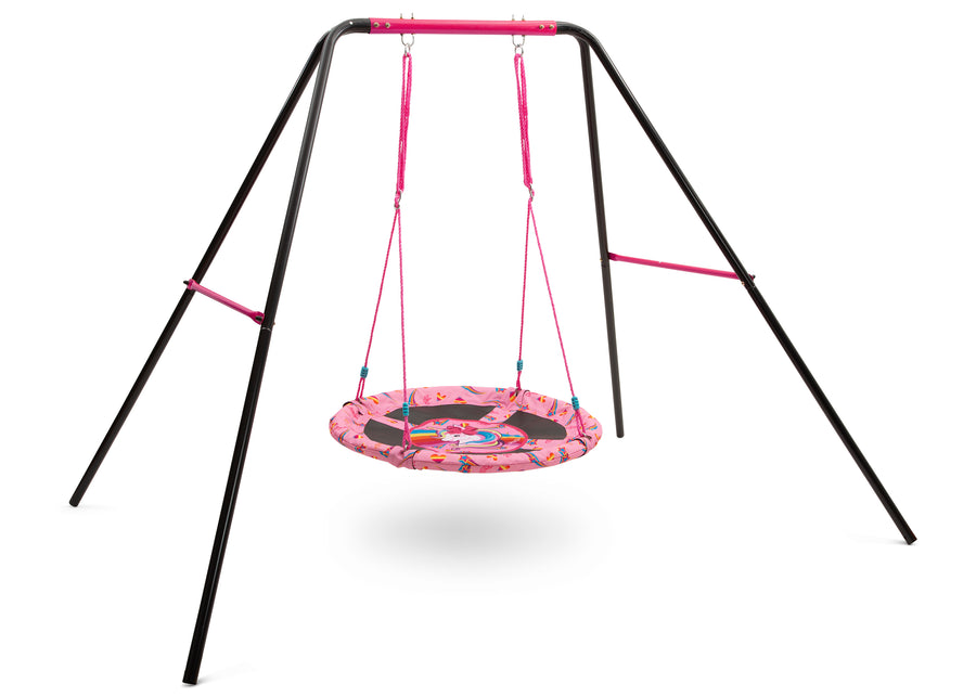 Jojo Siwa (1126) 4-Rainbow & Unicorn 40-Inch Saucer Swing for Kids