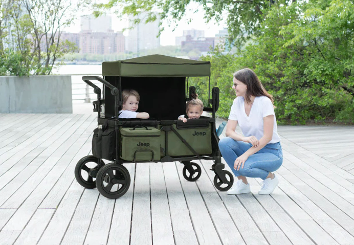 Jeep Wrangler Deluxe Stroller Wagon with Cooler BagBlack with Olive Green (2182)