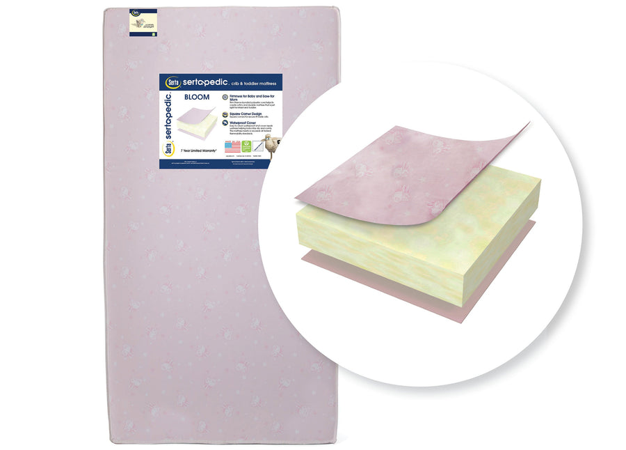 SertapedicÂ® Bloom Crib and Toddler Mattress (A41103-3190-NO), cutout, a2a No Color (NO) 1-Sertapedic® Bloom Crib and Toddler Mattress