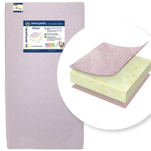SertapedicÂ® Petals Crib and Toddler Mattress (A41102-3190-NO), cutout, a2a No Color (NO) 18-Sertapedic® Petals Crib and Toddler Mattress