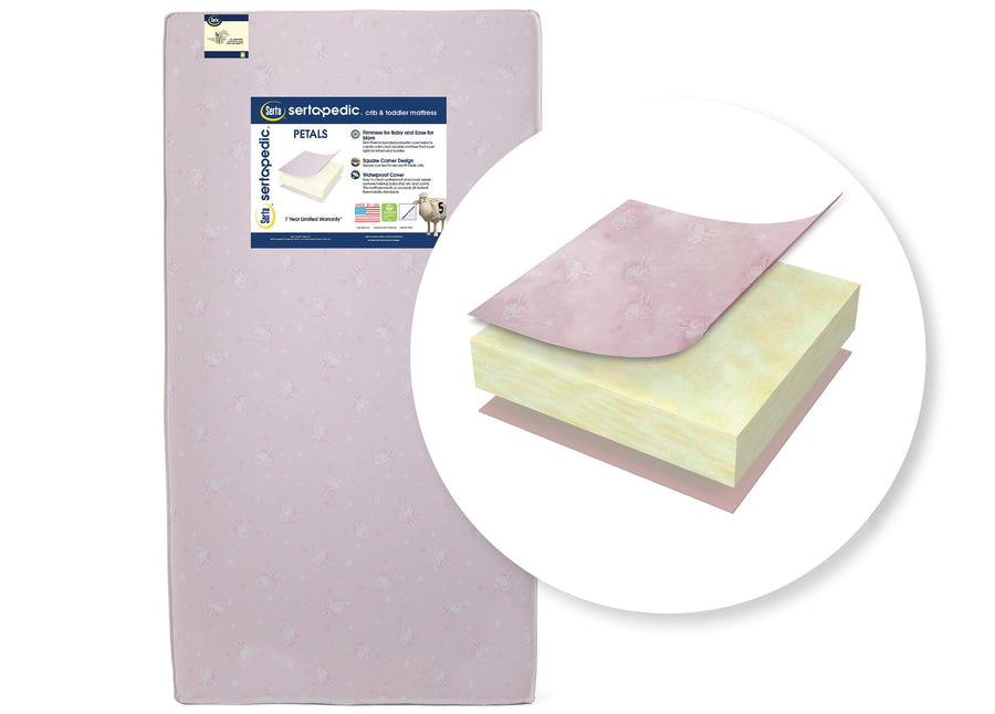 SertapedicÂ® Petals Crib and Toddler Mattress (A41102-3190-NO), cutout, a2a No Color (NO) 1-Sertapedic® Petals Crib and Toddler Mattress