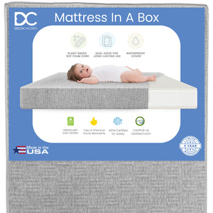 Sweet Beginnings Dual Sided Baby Crib 8-Sweet Beginnings Dual Sided Baby Crib and Toddler Mattress