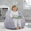 Grey Suede (5000) 1-Cozee Fluffy Chair, Toddler Size (For Kids Up to 6 Years Old)