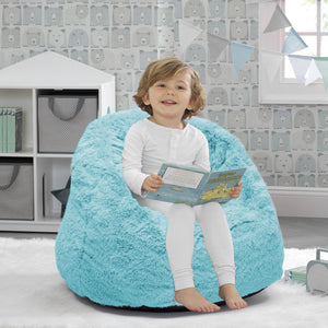 Aqua (2046) 2-Cozee Fluffy Chair, Toddler Size (For Kids Up to 6 Years Old)