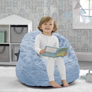 Blue (2027) 13-Cozee Fluffy Chair, Toddler Size (For Kids Up to 6 Years Old)