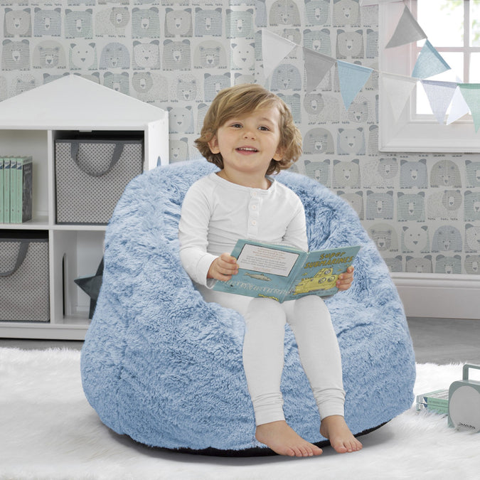 Blue (2027) 12-Cozee Fluffy Chair, Toddler Size (For Kids Up to 6 Years Old)
