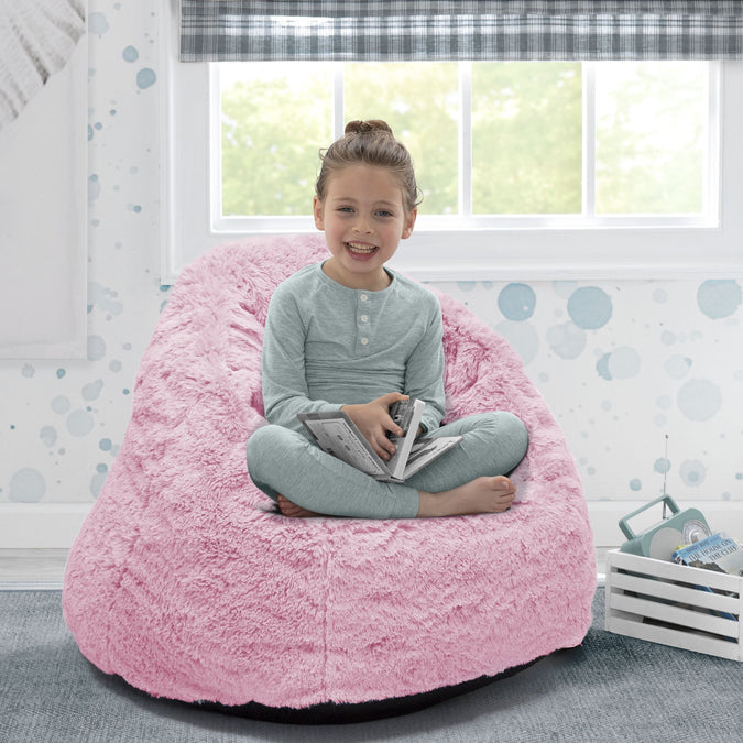 Pink (210C) 15-Cozee Fluffy Chair, Toddler Size (For Kids Up to 6 Years Old)