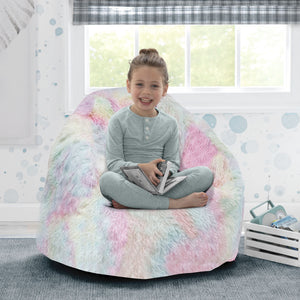 Tie-Dye (5055) 0-Cozee Fluffy Chair, Toddler Size (For Kids Up to 6 Years Old)