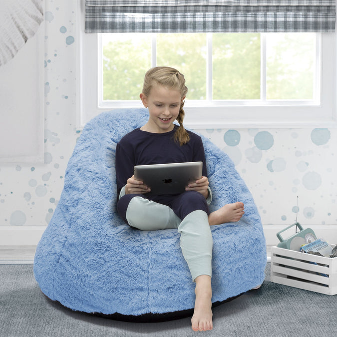 Blue (2027) 9-Cozee Fluffy Chair, Kid Size (For Kids Up To 10 Years Old)