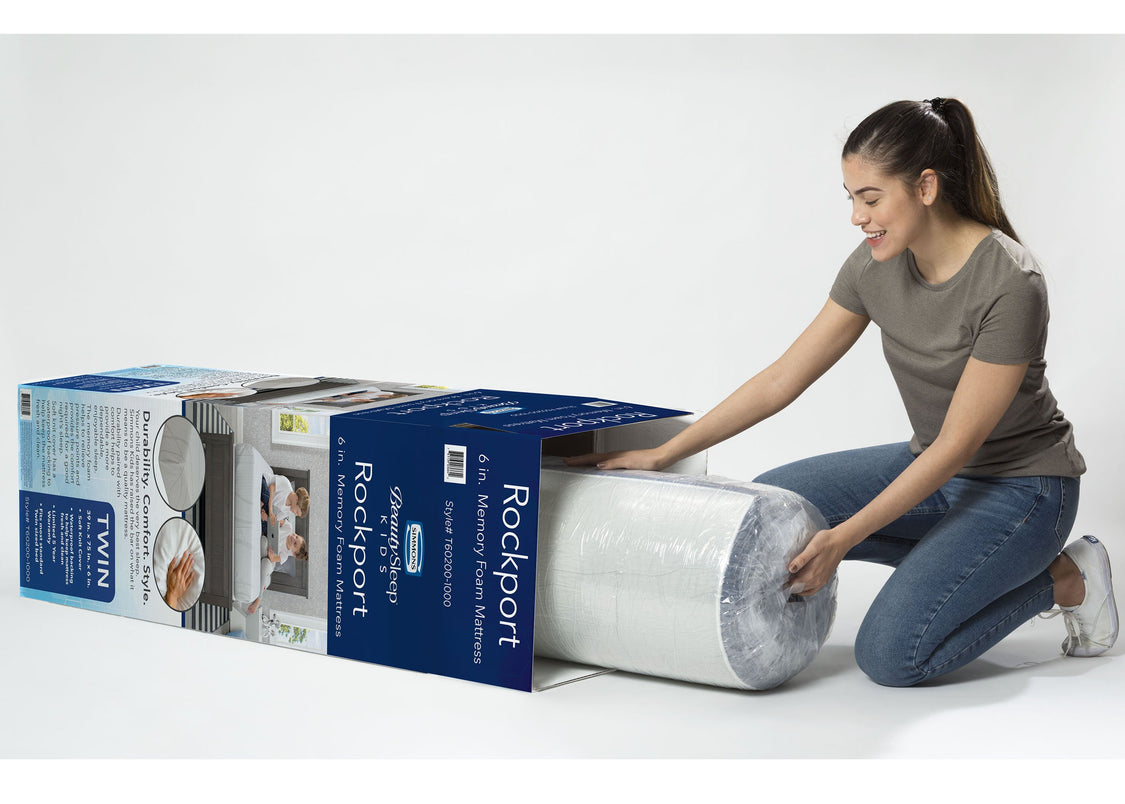 BeautySleep KIDS Rockport 6-inch Full Memory Foam Mattress (F60200-1000), box view b5b