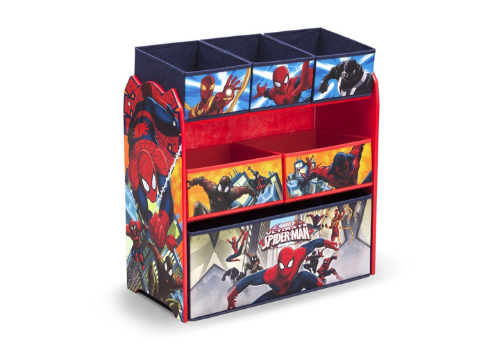 Delta Children Spider-Man Multi-Bin Toy Organizer, Right View a2a 0-Spider-Man Multi-Bin Toy Organizer