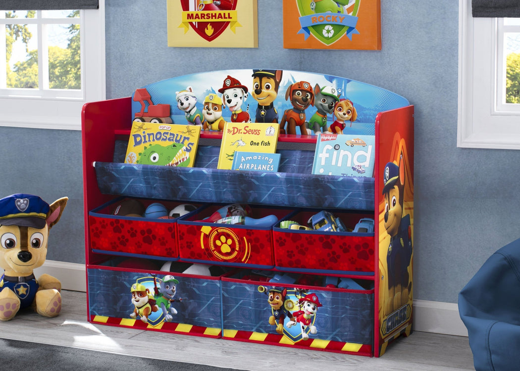 Delta Children Paw Patrol (1121) Deluxe Book and Toy Organizer (TB83271PW) Hangtag, a1a