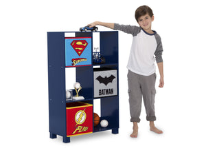 Delta Children Justice League (1215) 6 Cubby Deluxe Storage Unit (TB83424JL), Silo with kid, a4a 3-Justice League Cubby