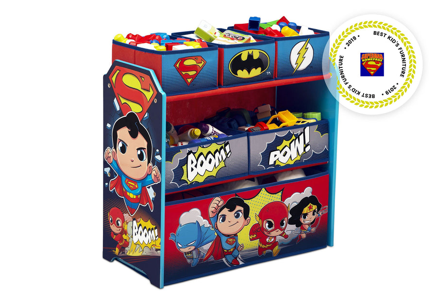 Delta Children Style 1 Super Friends (Batman | Robin | Superman | Wonder Woman | The Flash) Multi-Bin Toy Organizer  2-Super Friends (Batman | Robin | Superman | Wonder Woman | The Flash) Multi-Bin Toy Organizer