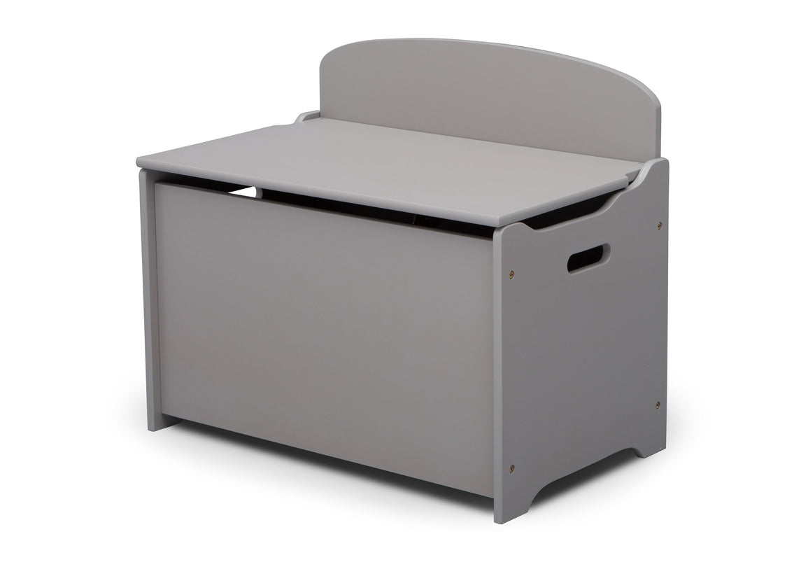 Delta Children Grey (026) MySize Deluxe Toy Box, Left Angle, a2a