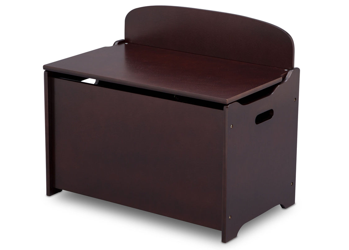 Delta Children Dark Chocolate (207) MySize Deluxe Toy Box, Left Angle, c2c