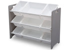 Delta Children Grey (026) MySize 9 Bin Plastic Toy Organizer, Left Angle, a3a 7-MySize 9 Bin Plastic Toy Organizer