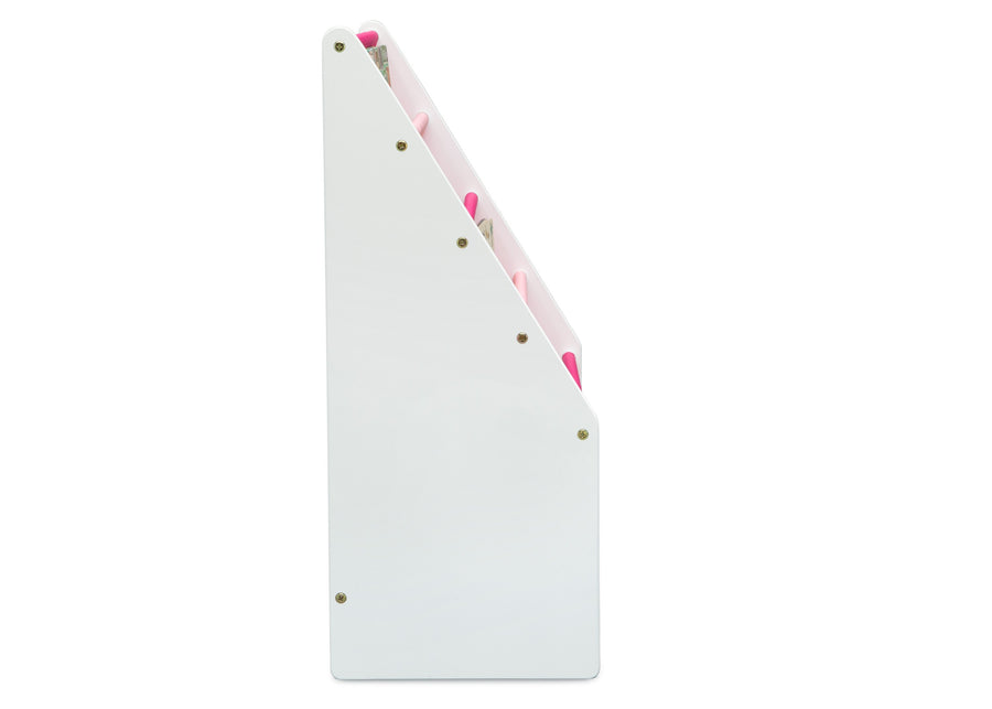 Delta Children White/Pink (130) Sling Book Rack Bookshelf for Kids, Side Silo View Bianca White (130) 6-Sling Book Rack Bookshelf for Kids