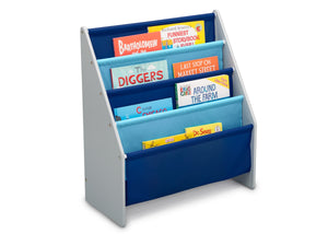 Delta Children Grey/Blue (026) Sling Book Rack Bookshelf for Kids, Right Silo View with Props Grey (026) 10